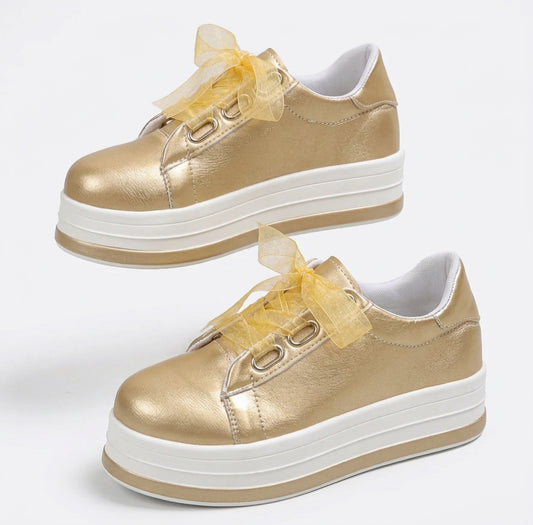 Flat Round Toe Platform Women's Shoes