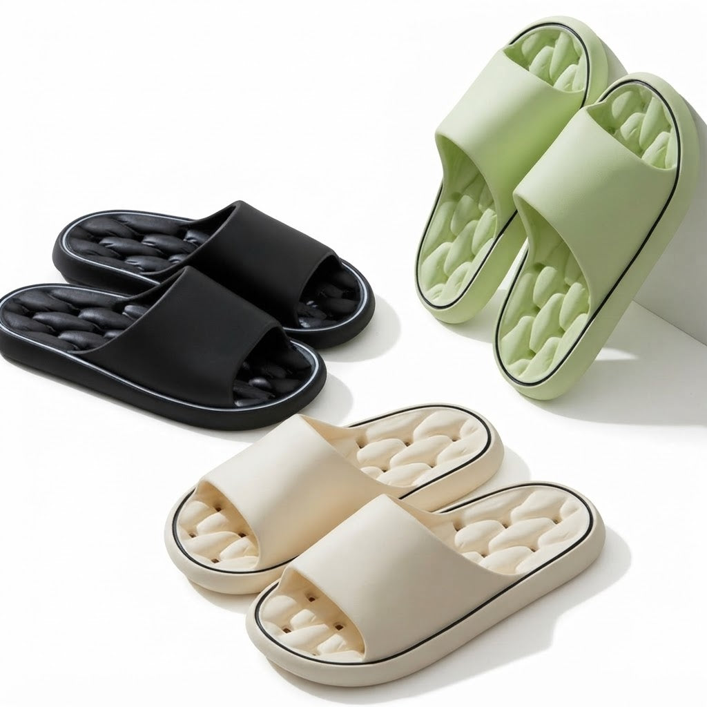 Non-slip Design Bathroom Slippers Home Summer Thick Sole Floor Bedroom House Shoes For Men